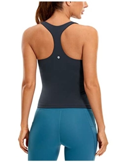 Butterluxe Workout Tank Tops for Women Built in Shelf Bras Padded - Racerback Athletic Spandex Yoga Camisole