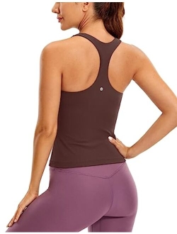 Butterluxe Workout Tank Tops for Women Built in Shelf Bras Padded - Racerback Athletic Spandex Yoga Camisole