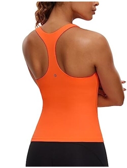 Butterluxe Workout Tank Tops for Women Built in Shelf Bras Padded - Racerback Athletic Spandex Yoga Camisole