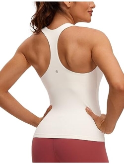 Butterluxe Workout Tank Tops for Women Built in Shelf Bras Padded - Racerback Athletic Spandex Yoga Camisole