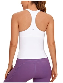 Butterluxe Workout Tank Tops for Women Built in Shelf Bras Padded - Racerback Athletic Spandex Yoga Camisole