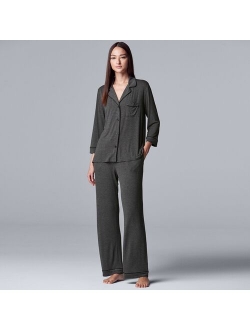 Basic Luxury Sleeve Pajama Shirt & Pants Sleep Set