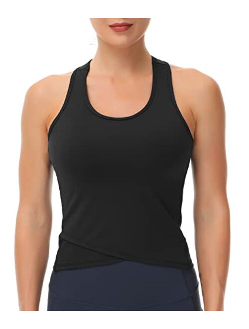 The Gym People Women’s Racerback Workout Tank Tops with Built in Bra Sleeveless Running Yoga Shirts Slim Fit