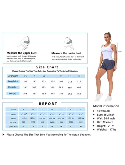 The Gym People Women’s Racerback Workout Tank Tops with Built in Bra Sleeveless Running Yoga Shirts Slim Fit