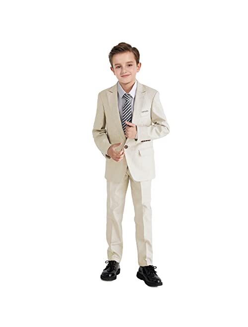 Plavict Plavcit Linen Boy's Suit, Boy's Slim Fit Formal Suit