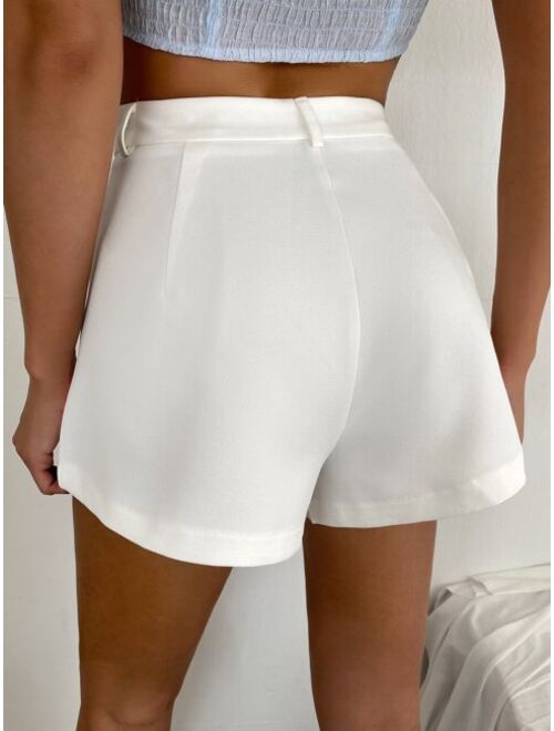 Shein Solid Wide Leg Slant Pocket Shorts