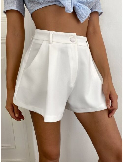 Shein Solid Wide Leg Slant Pocket Shorts