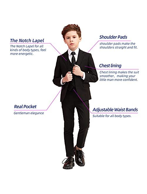 ELPA ELPA Boys Suits Slim Fit Classic Boys Formal Suit Dresswear for Weeding, Party