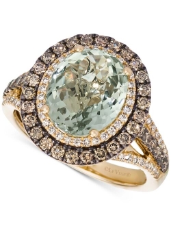 LE VIAN Deep Sea Blue Topaz (4 ct. t.w.) & Diamond (7/8 ct.t.w.) Statement Ring in 14k Rose Gold (Also in Opal, Citrine, Amethyst, Garnet & Mint Julep Quartz)