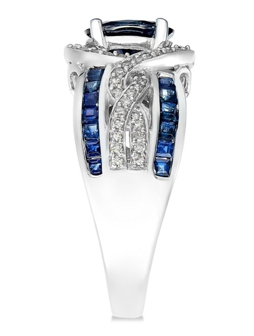 MACY'S Sapphire (2-3/4 ct. t.w.) and Diamond (1/3 ct. t.w.) Ring in 14k White Gold