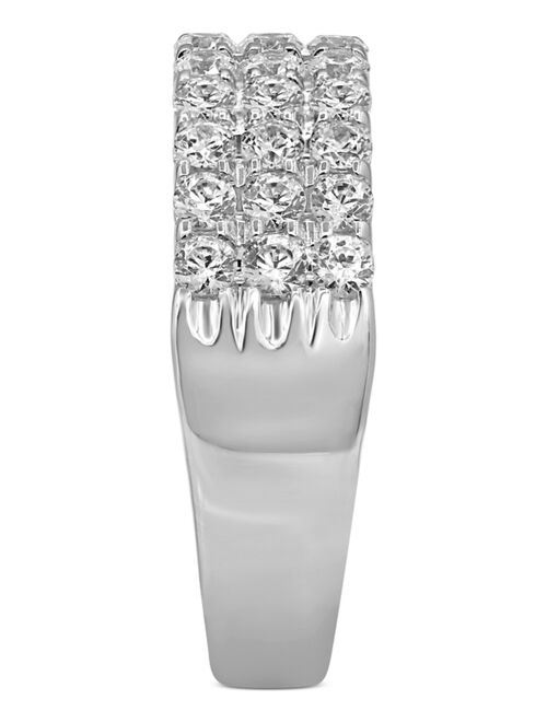 MACY'S Diamond Triple Row Band (1 ct. t.w.) in 14k White Gold