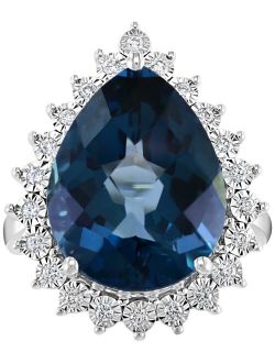 COLLECTION EFFY London Blue Topaz (12-3/4 ct. t.w.) & Diamond (1/5 ct. t.w.) Ring in 14k White Gold