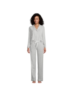 Petite Lands' End Comfort Knit Long Sleeve Pajama Top and Pajama Pants Sleep Set