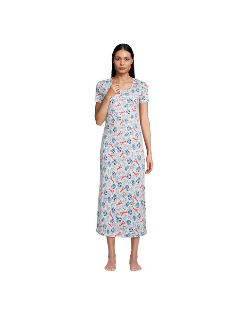 Women's Lands' End Supima Cotton Short Sleeve Midcalf Nightgown