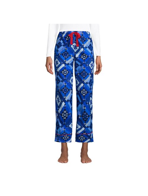 Women's Lands' End Cotton Poplin Crop Pajama Pants