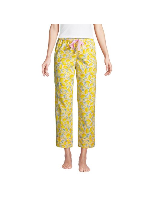 Women's Lands' End Cotton Poplin Crop Pajama Pants