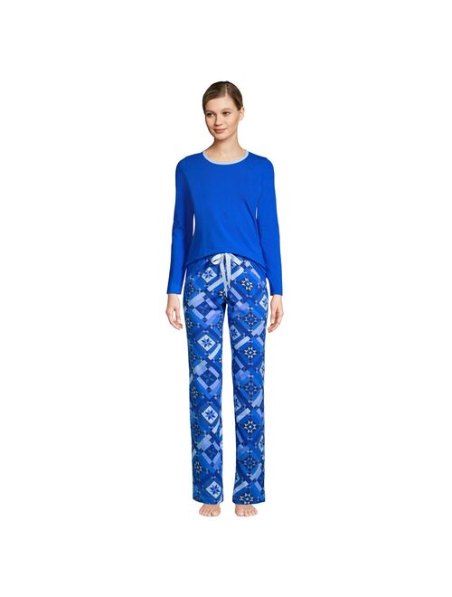 Women's Lands' End Knit Pajama Top & Pajama Pants Set