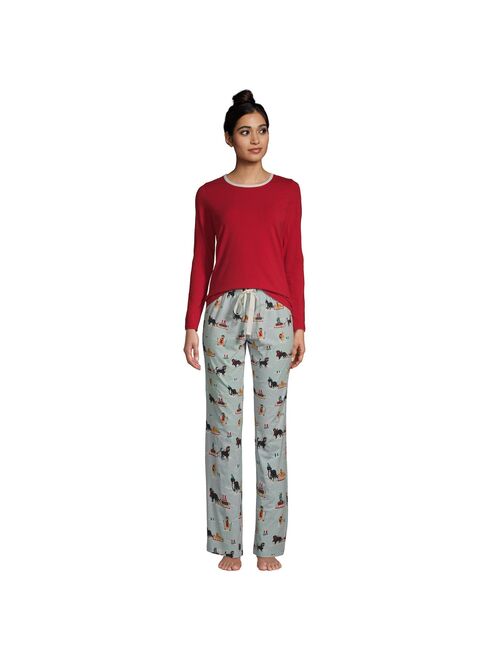 Women's Lands' End Knit Pajama Top & Pajama Pants Set