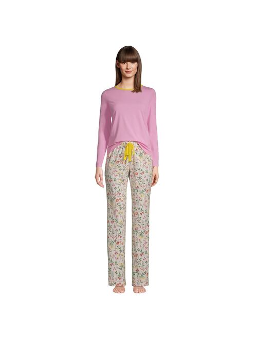 Women's Lands' End Knit Pajama Top & Pajama Pants Set