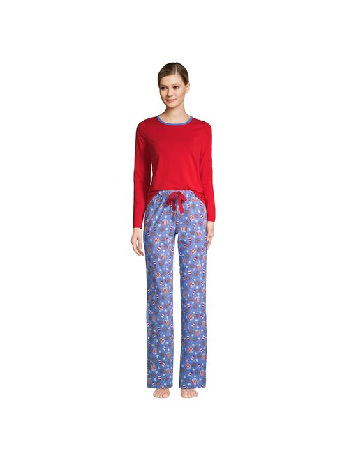 Women's Lands' End Knit Pajama Top & Pajama Pants Set