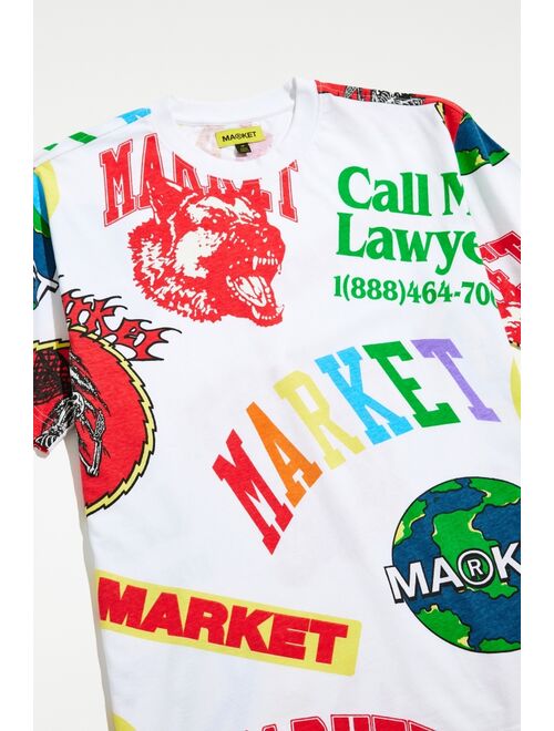 Market Monogram Allover Print Tee