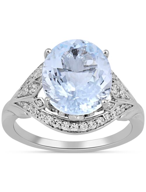 ENCHANTED DISNEY FINE JEWELRY Aquamarine (4-1/2 ct. t.w.) & Diamond (1/4 ct. t.w.) Elsa Ring in 14k White Gold