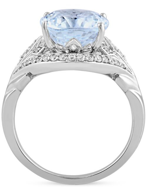 ENCHANTED DISNEY FINE JEWELRY Aquamarine (4-1/2 ct. t.w.) & Diamond (1/4 ct. t.w.) Elsa Ring in 14k White Gold