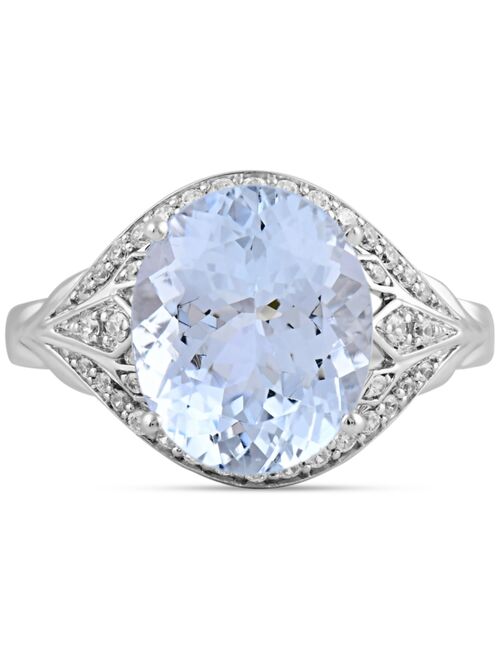 ENCHANTED DISNEY FINE JEWELRY Aquamarine (4-1/2 ct. t.w.) & Diamond (1/4 ct. t.w.) Elsa Ring in 14k White Gold