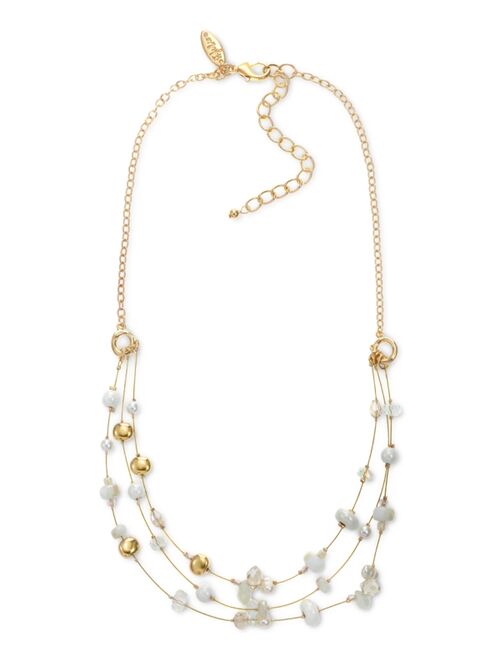 Style & Co Gold-Tone Mixed Bead Layered Strand Necklace, 18" + 3" extender, Created for Macy's