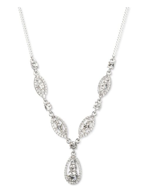 Givenchy Crystal Trio Lariat Necklace, 16" + 3" extender