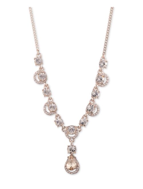 Givenchy Rose Gold and Silk Crystal Y-Neck Necklace