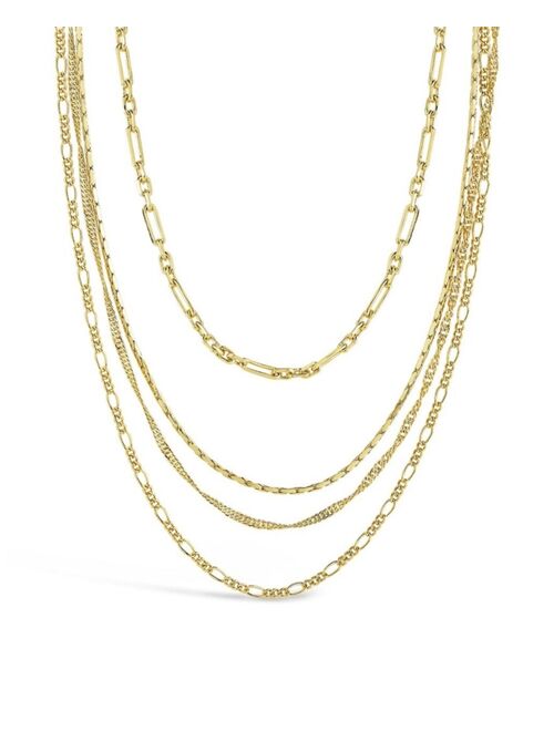 Sterling Forever Women's Multi Chain Layered Necklace