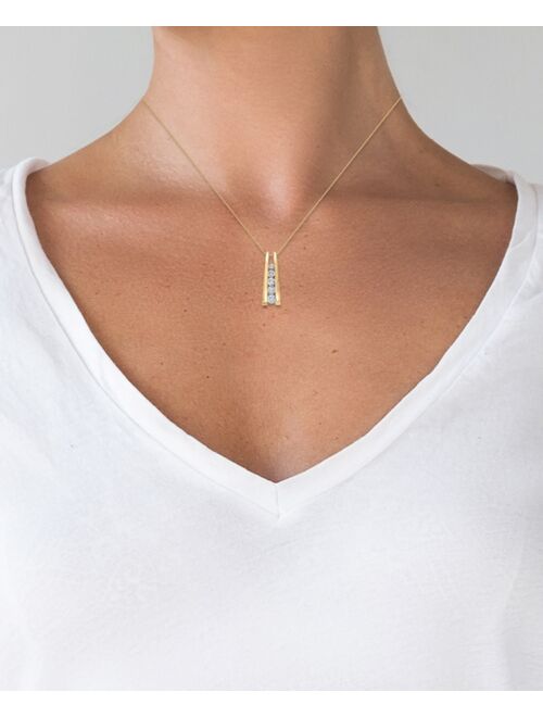 MACY'S Five-Stone Diamond Journey Pendant Necklace in 14k Yellow, White or Rose Gold (1 ct. t.w.)