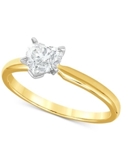 MACY'S Diamond Heart-Cut Solitaire Engagement Ring (1 ct. t.w.) in 14k White or Yellow Gold