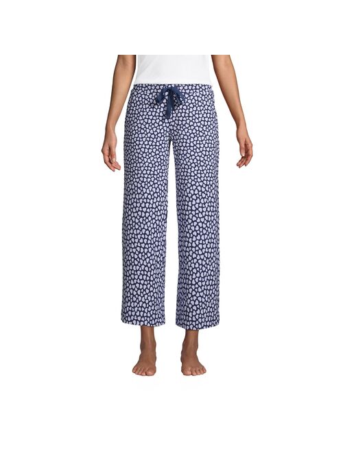 Women's Lands' End Mid Rise Wide Leg Crop Pajama Pants