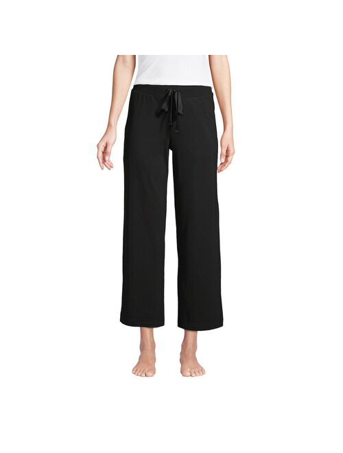 Women's Lands' End Mid Rise Wide Leg Crop Pajama Pants