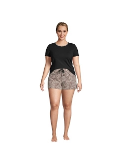 Plus Size Lands' End Knit Pajama Top and Pajama Shorts Set