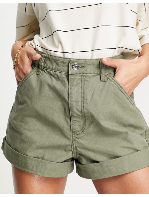 ASOS DESIGN slouchy mom short in washed khaki