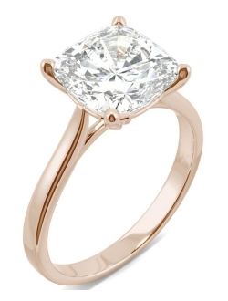 CHARLES & COLVARD Moissanite Cushion Solitaire Ring (3-1/3 ct. tw.) in 14k White, Yellow or Rose Gold