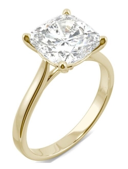 CHARLES & COLVARD Moissanite Cushion Solitaire Ring (3-1/3 ct. tw.) in 14k White, Yellow or Rose Gold