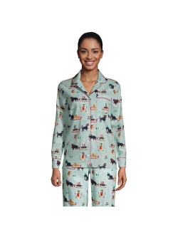 Petite Lands' End Long Sleeve Flannel Pajama Top