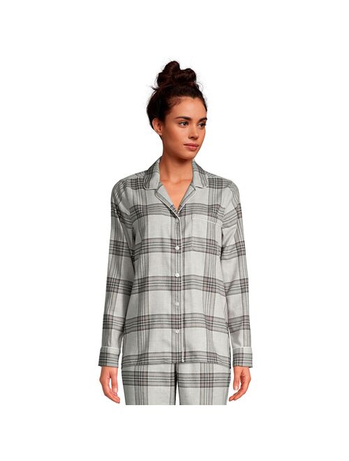 Petite Lands' End Long Sleeve Flannel Pajama Top