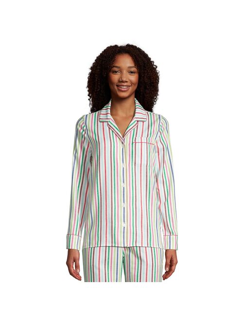 Petite Lands' End Long Sleeve Flannel Pajama Top