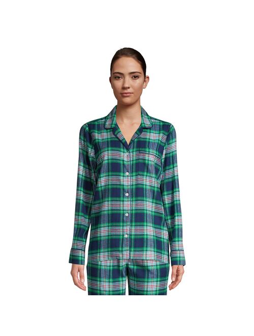 Petite Lands' End Long Sleeve Flannel Pajama Top