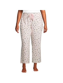 Plus Size Lands' End Wide Leg Cropped Pajama Pants