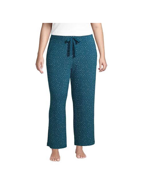 Plus Size Lands' End Wide Leg Cropped Pajama Pants