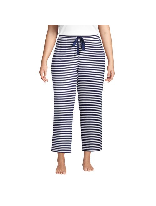 Plus Size Lands' End Wide Leg Cropped Pajama Pants