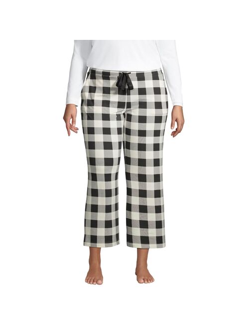 Plus Size Lands' End Wide Leg Cropped Pajama Pants