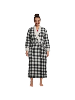 Plus Size Lands' End Sherpa & Flannel Robe