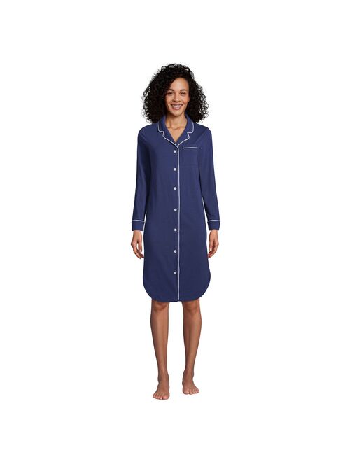 Women's Tall Lands' End Long Sleeve Comfort Knit Pajama Sleepshirt